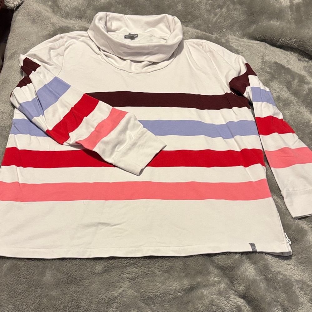 Talbots Multicolor Striped Long Sleeve Top w Side Zip